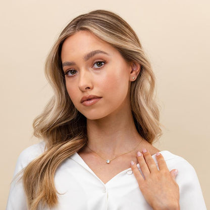 Dainty Solitaire Pendant Necklace