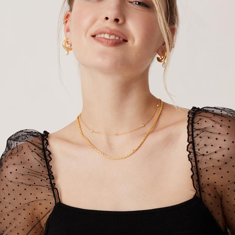 Dainty Crystal Station Necklace