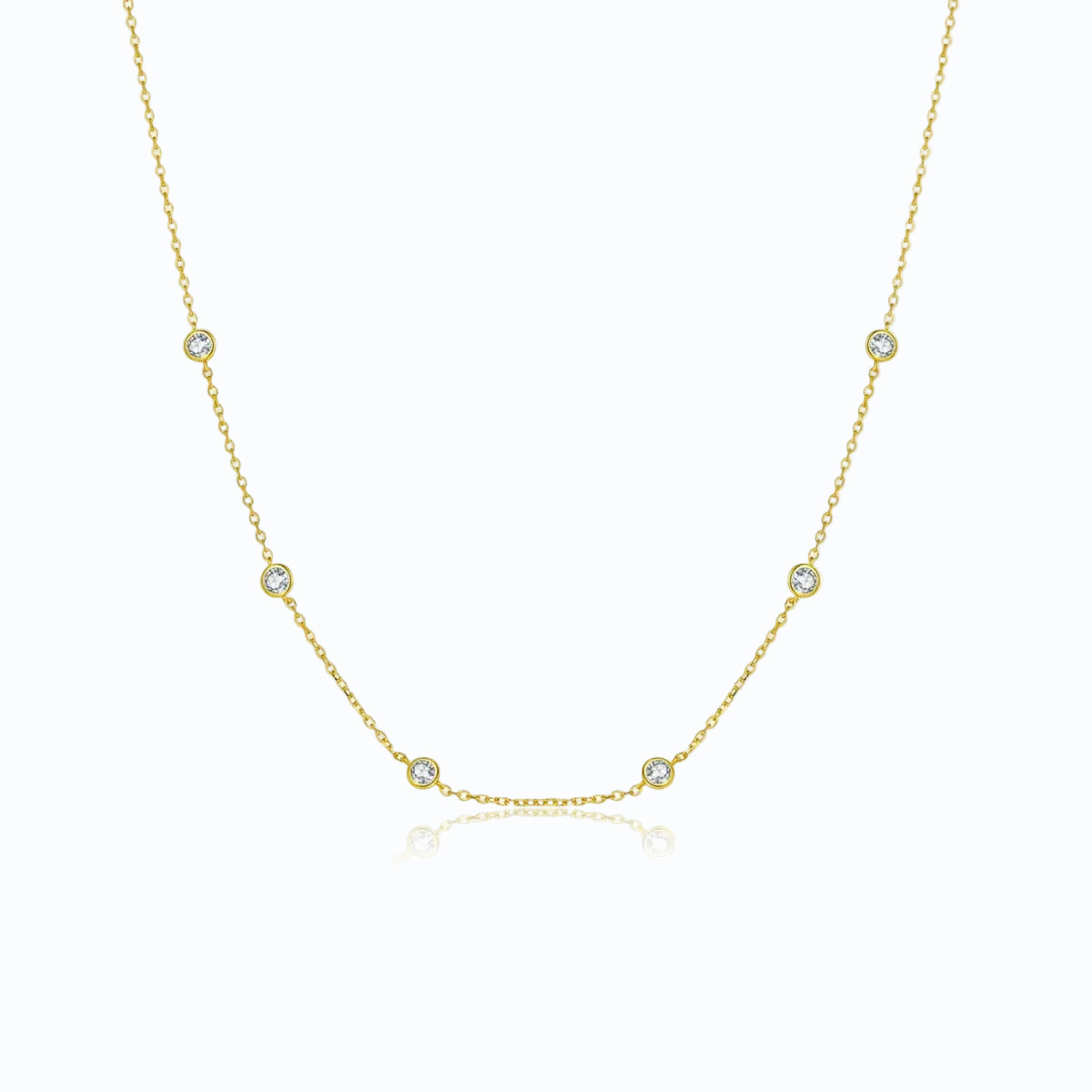 Dainty Crystal Station Necklace