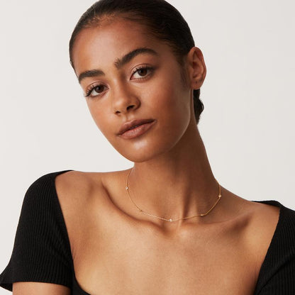 Dainty Crystal Station Necklace