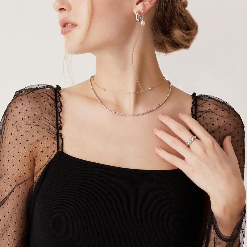 Dainty Crystal Station Necklace