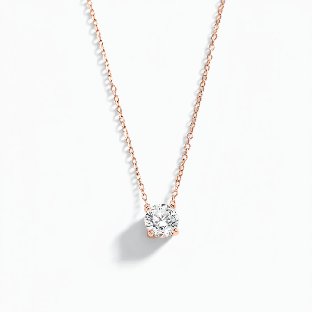 Dainty Solitaire Pendant Necklace