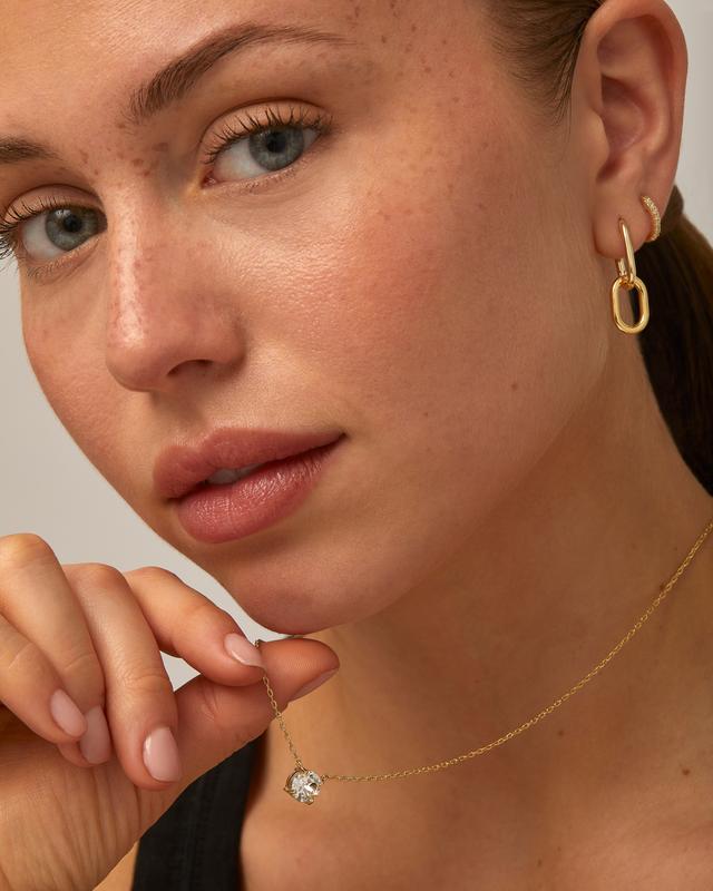 Dainty Solitaire Pendant Necklace